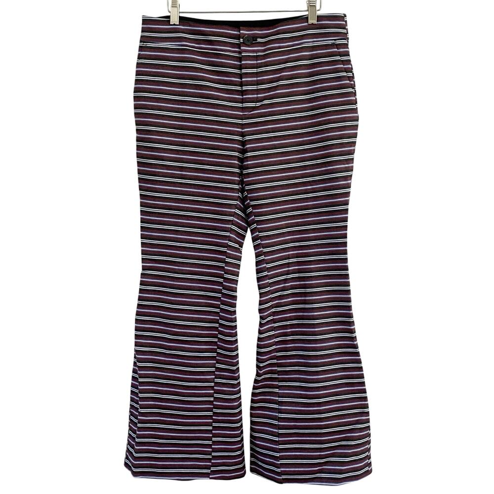 Anthropologie Maeve Striped Kick Flare Pants Women’s Size 10 Preppy Office boho